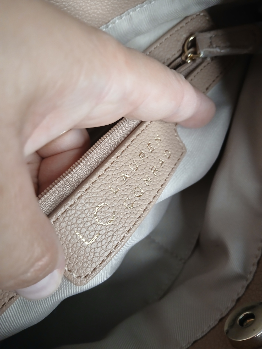 Lauren Conrad Suede Shoulder Tote in Nude Pink - Picture 15 of 16